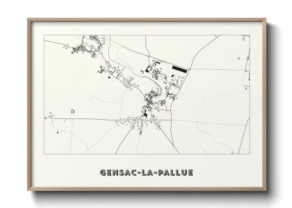 Une affiche de carte sur Gensac-la-Pallue