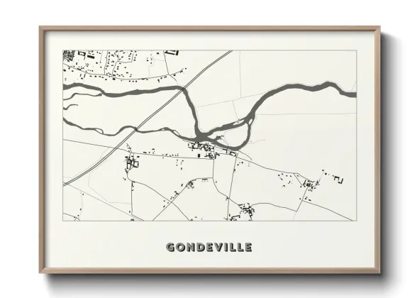 Une affiche de carte sur Gondeville