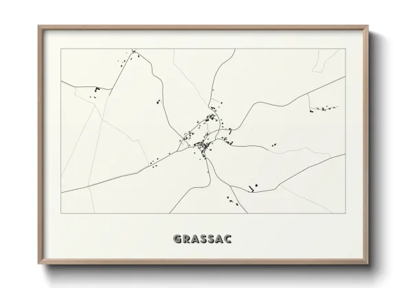 Une affiche de carte sur Grassac