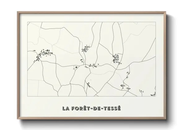 Une affiche de carte sur La Forêt-de-Tessé
