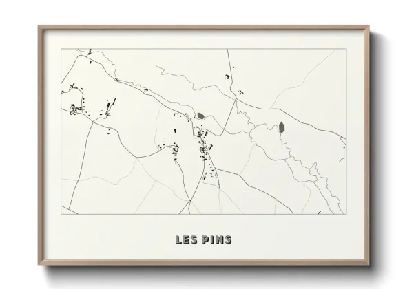 Une affiche de carte sur Les Pins
