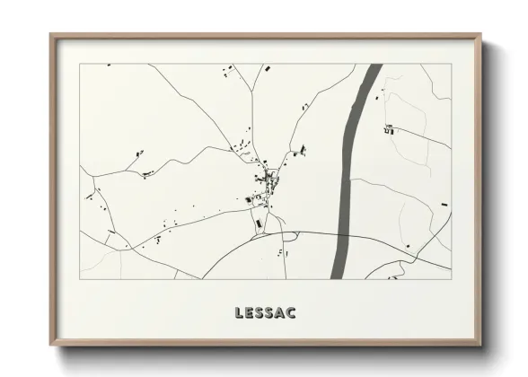 Une affiche de carte sur Lessac