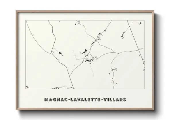 Une affiche de carte sur Magnac-Lavalette-Villars