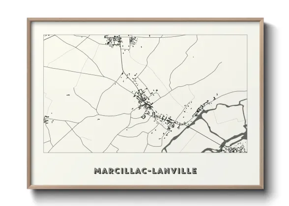 Une affiche de carte sur Marcillac-Lanville