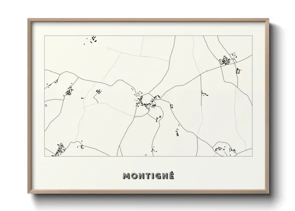Une affiche de carte sur Montigné