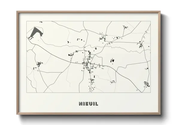 Une affiche de carte sur Nieuil