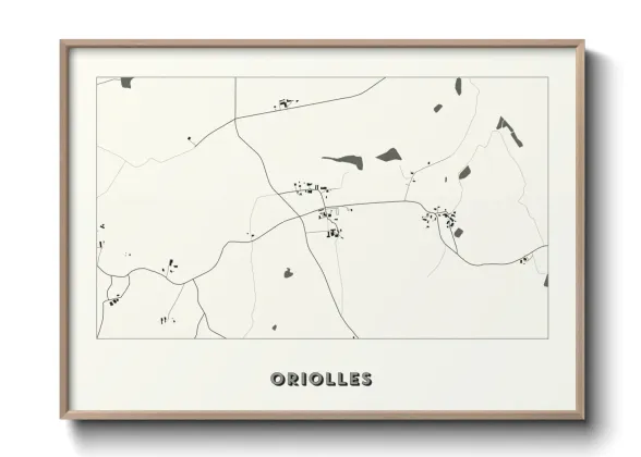 Une affiche de carte sur Oriolles