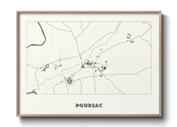 Une affiche de carte sur Poursac