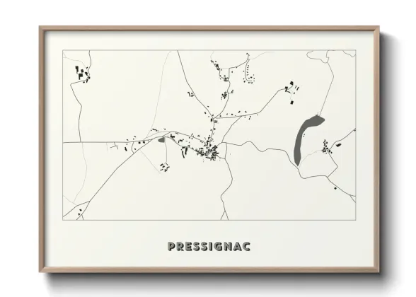 Une affiche de carte sur Pressignac