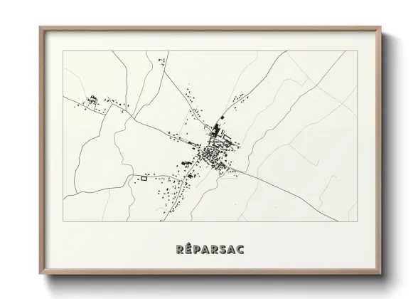 Une affiche de carte sur Réparsac