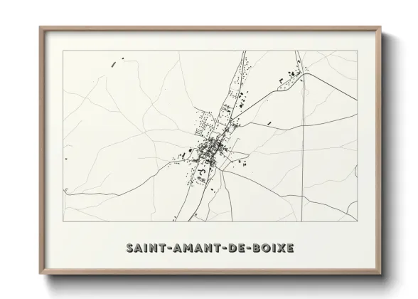 Une affiche de carte sur Saint-Amant-de-Boixe