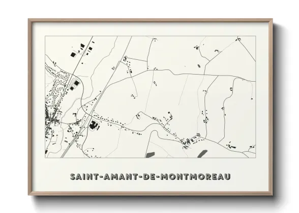 Une affiche de carte sur Saint-Amant-de-Montmoreau