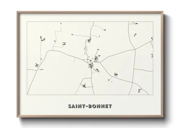 Une affiche de carte sur Saint-Bonnet