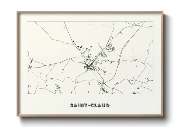 Une affiche de carte sur Saint-Claud