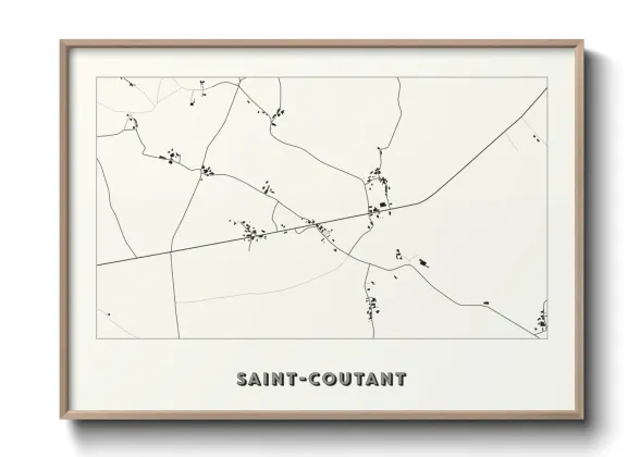Une affiche de carte sur Saint-Coutant