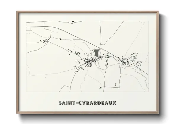 Une affiche de carte sur Saint-Cybardeaux