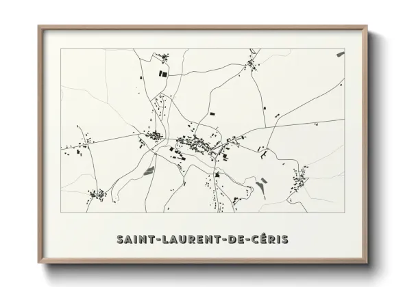 Une affiche de carte sur Saint-Laurent-de-Céris
