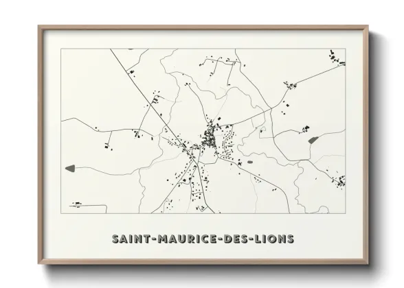 Une affiche de carte sur Saint-Maurice-des-Lions