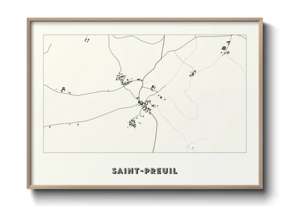 Une affiche de carte sur Saint-Preuil