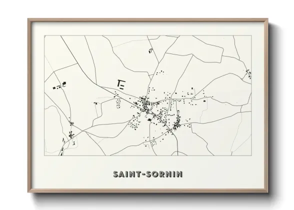 Une affiche de carte sur Saint-Sornin