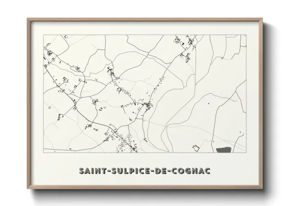 Une affiche de carte sur Saint-Sulpice-de-Cognac