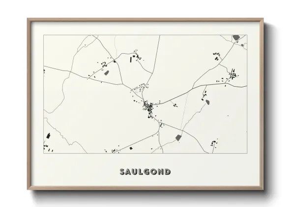 Une affiche de carte sur Saulgond