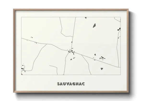 Une affiche de carte sur Sauvagnac