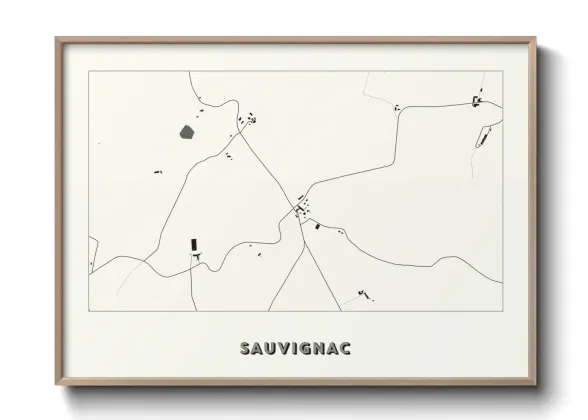 Une affiche de carte sur Sauvignac