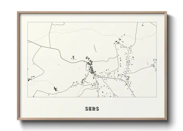 Une affiche de carte sur Sers
