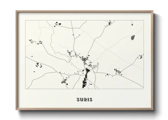 Une affiche de carte sur Suris