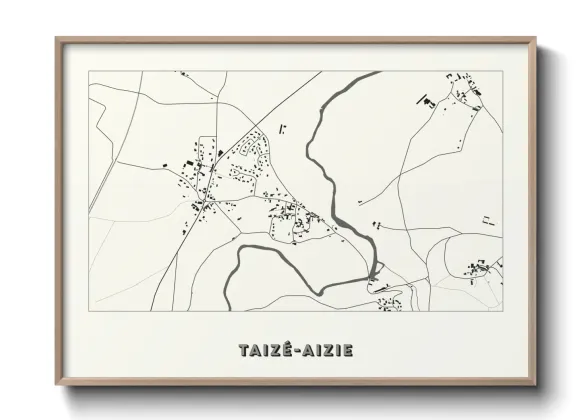 Une affiche de carte sur Taizé-Aizie