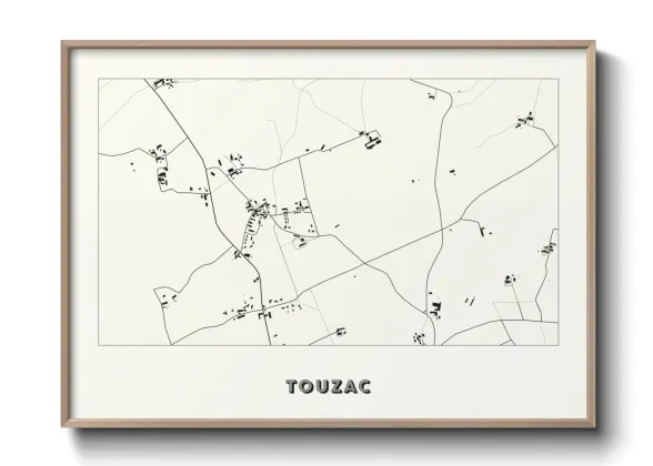 Une affiche de carte sur Touzac