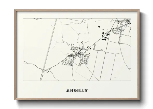 Une affiche de carte sur Andilly