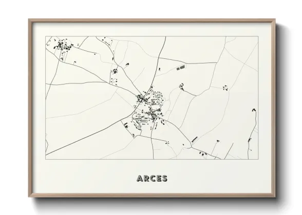 Une affiche de carte sur Arces
