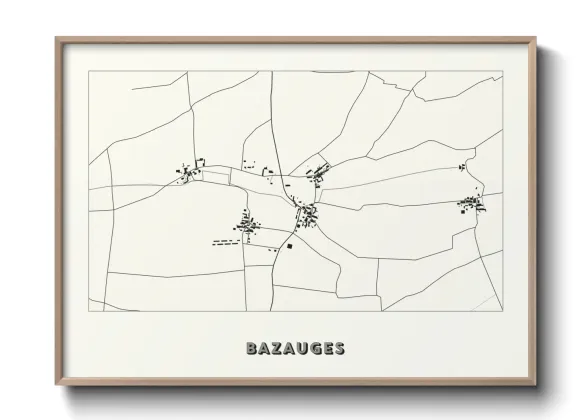 Une affiche de carte sur Bazauges