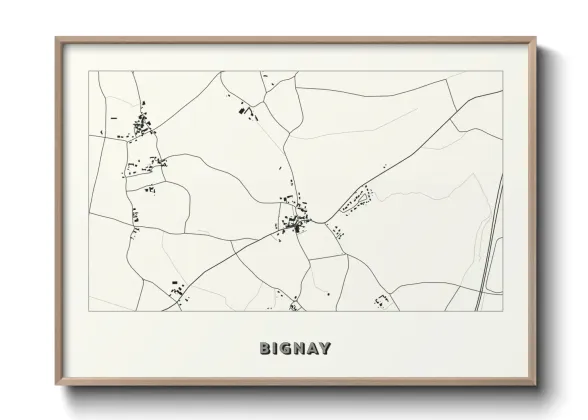 Une affiche de carte sur Bignay