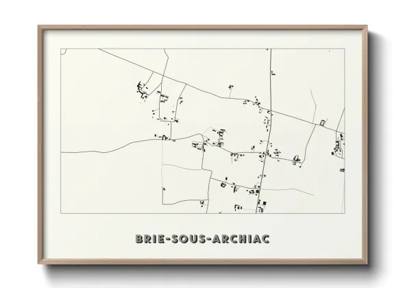 Une affiche de carte sur Brie-sous-Archiac