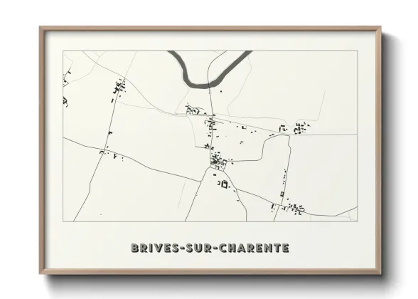Une affiche de carte sur Brives-sur-Charente