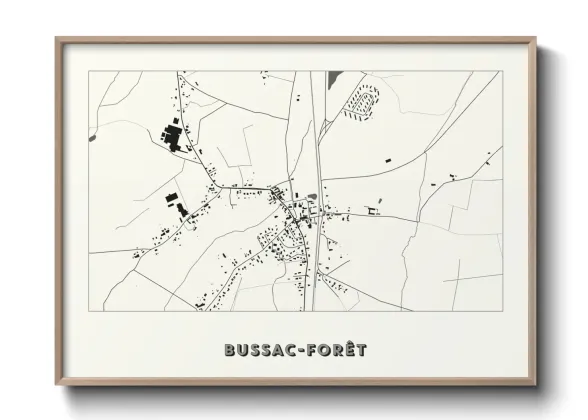 Une affiche de carte sur Bussac-Forêt
