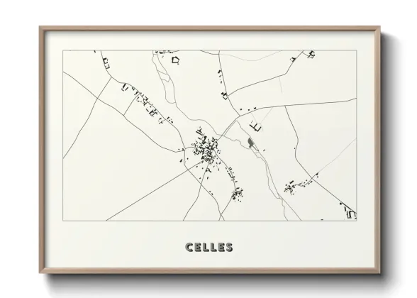 Une affiche de carte sur Celles