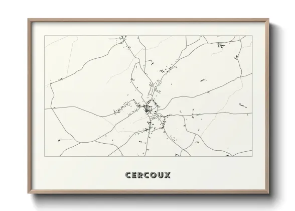Une affiche de carte sur Cercoux