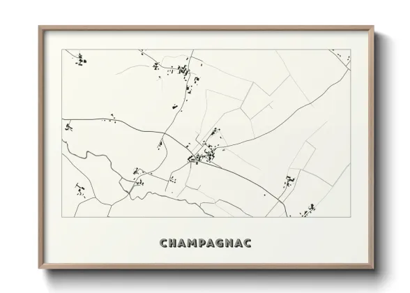 Une affiche de carte sur Champagnac