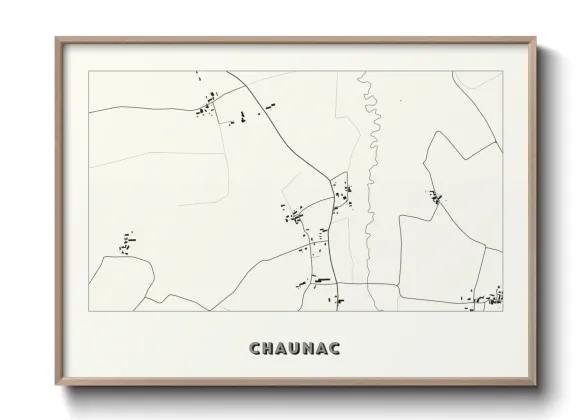 Une affiche de carte sur Chaunac