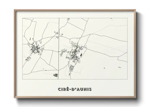 Une affiche de carte sur Ciré-d'Aunis