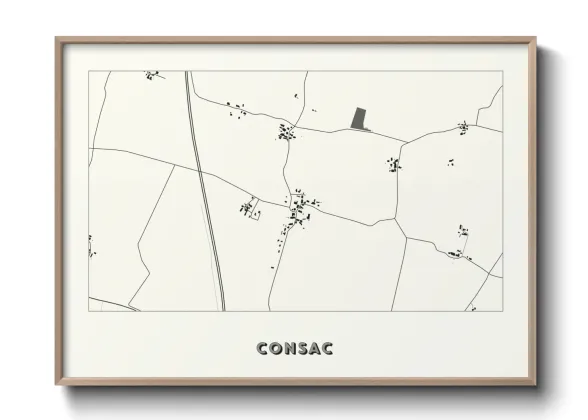 Une affiche de carte sur Consac