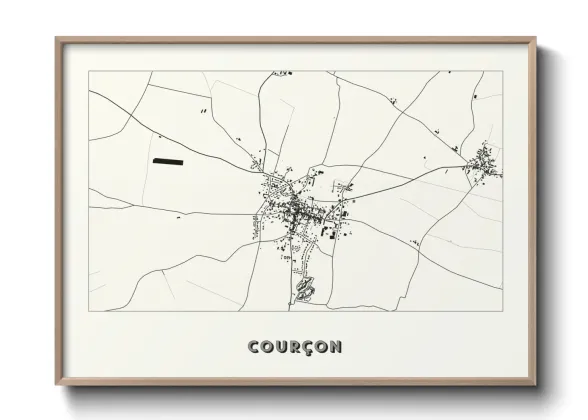Une affiche de carte sur Courçon