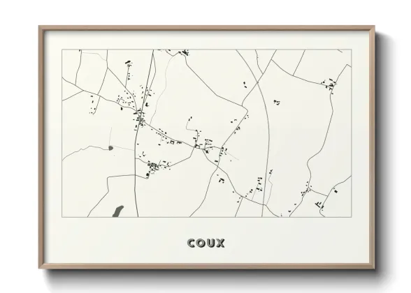Une affiche de carte sur Coux