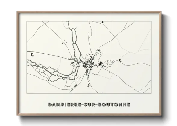 Une affiche de carte sur Dampierre-sur-Boutonne