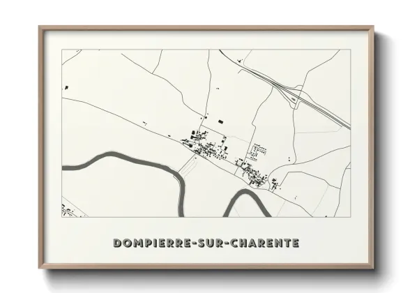 Une affiche de carte sur Dompierre-sur-Charente