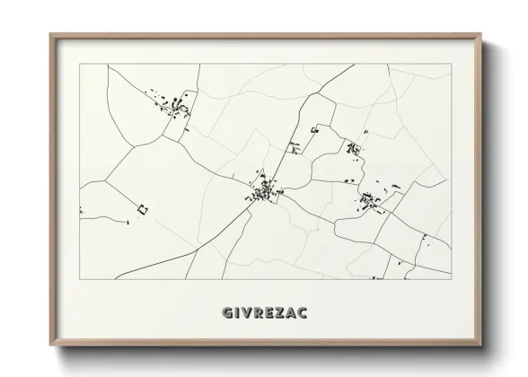 Une affiche de carte sur Givrezac